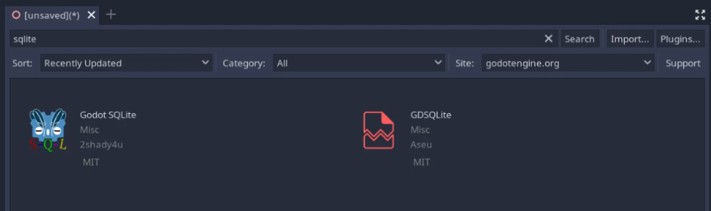 godot sqlite